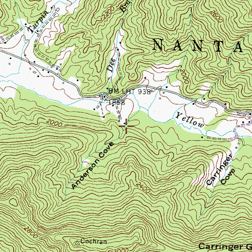 Topographic Map of Anderson Cove, NC