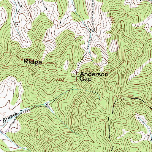 Topographic Map of Anderson Gap, NC