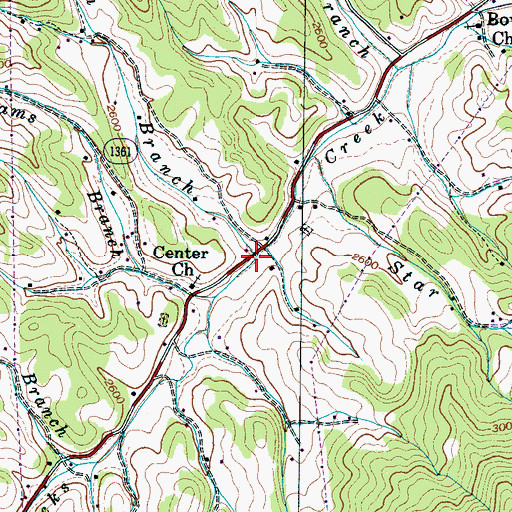 Topographic Map of Anglin Branch, NC
