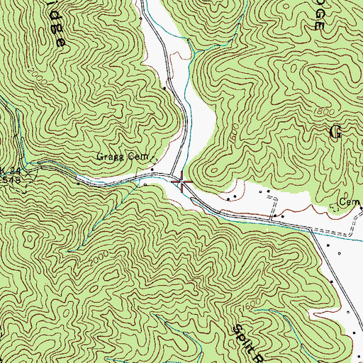 Topographic Map of Anthony Creek, NC