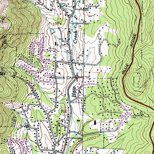 Topographic Map of Antioch Church, NC