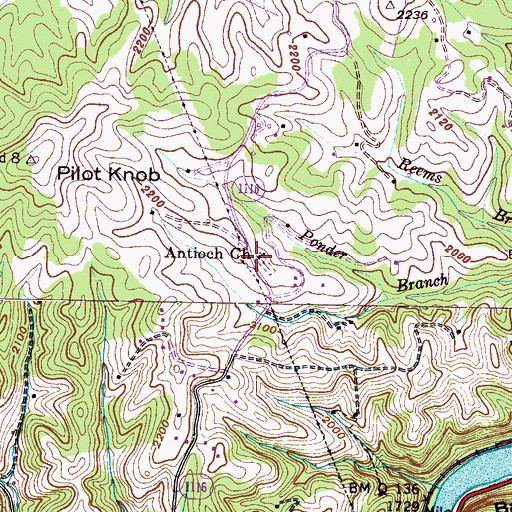 Topographic Map of Antioch Church, NC