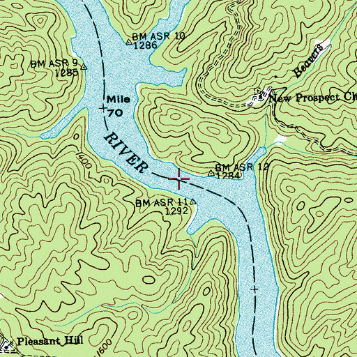 Topographic Map of Apalachia Lake, NC