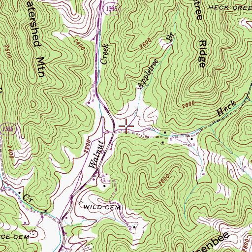 Topographic Map of Appletree Branch, NC