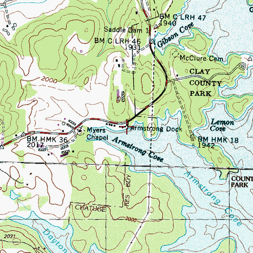 Topographic Map of Armstrong Dock, NC