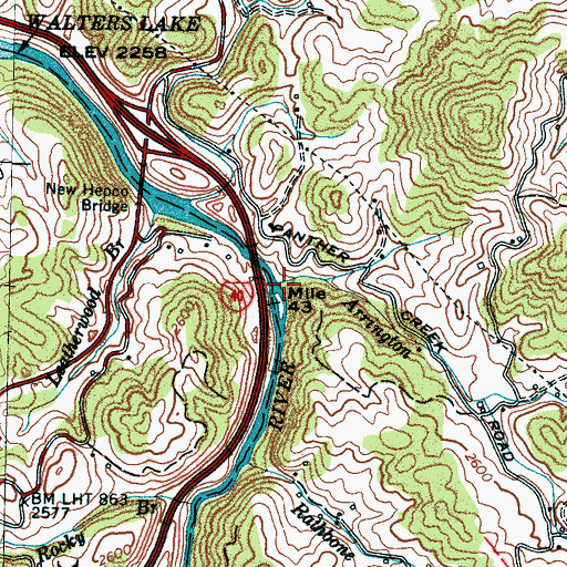 Topographic Map of Arrington Branch, NC
