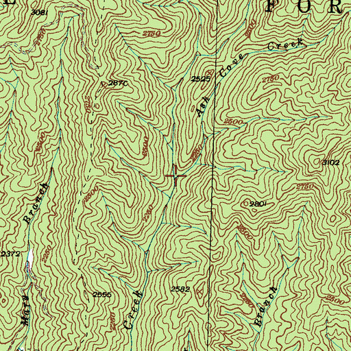Topographic Map of Ash Cove Creek, NC