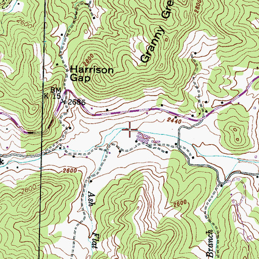 Topographic Map of Ash Flat Branch, NC