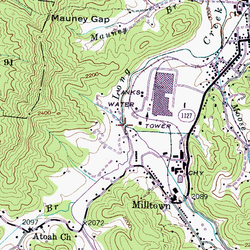 Topographic Map of Atoah Creek, NC