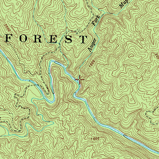 Topographic Map of Auger Fork Creek, NC