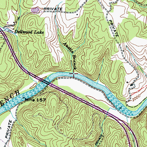 Topographic Map of Austin Branch, NC