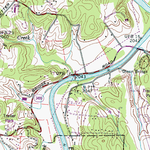 Topographic Map of Avery Creek, NC