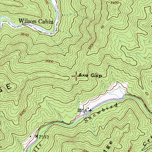 Topographic Map of Axe Gap, NC