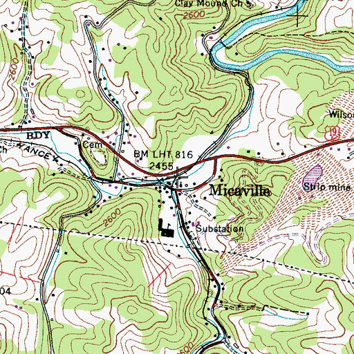 Topographic Map of Ayles Creek, NC