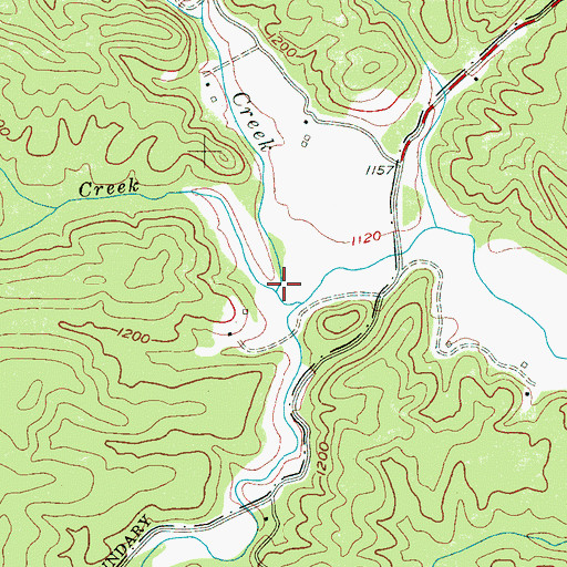 Topographic Map of Back Creek, NC