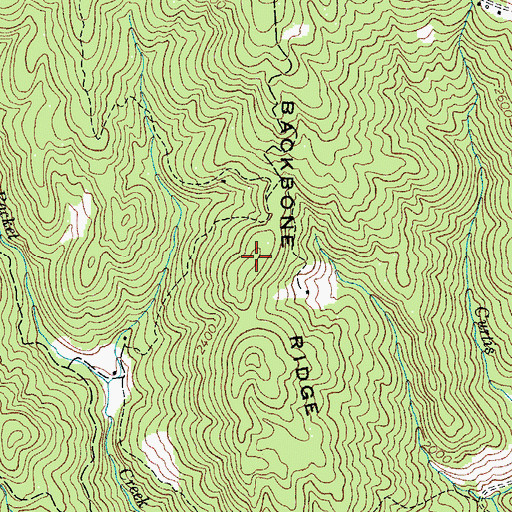 Topographic Map of Backbone Ridge, NC