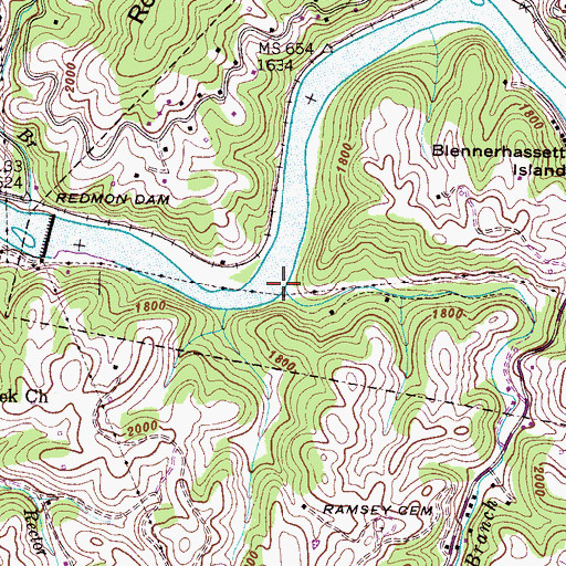 Topographic Map of Bailey Branch, NC