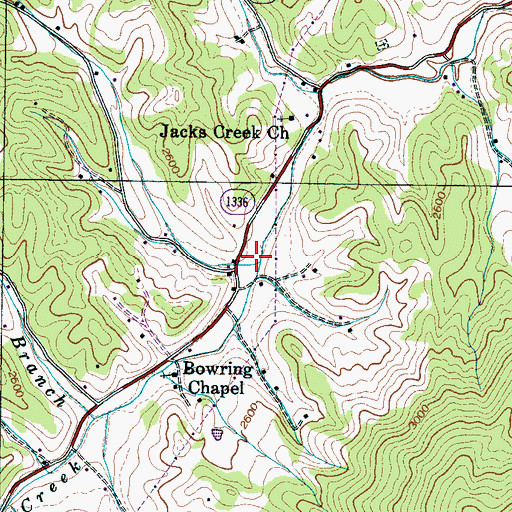 Topographic Map of Bailey Branch, NC