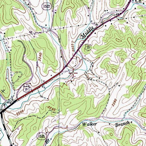 Topographic Map of Bailey Branch, NC