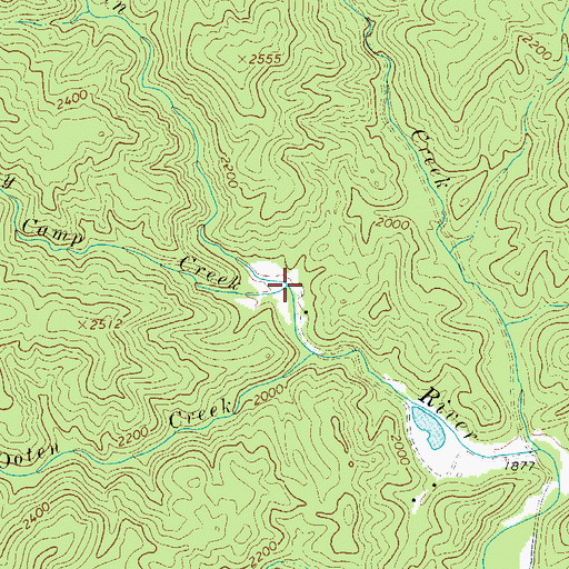 Topographic Map of Bailey Camp Creek, NC