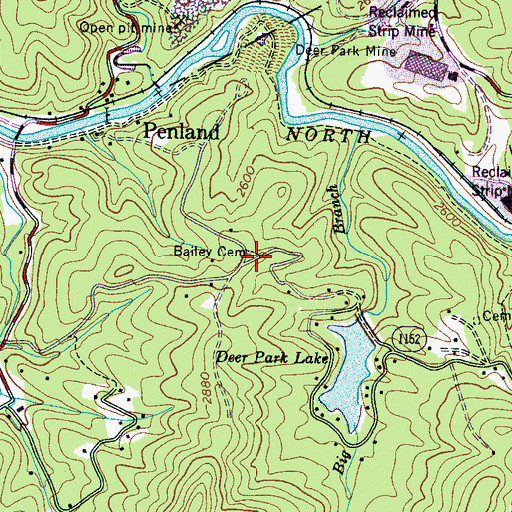 Topographic Map of Bailey Cemetery, NC