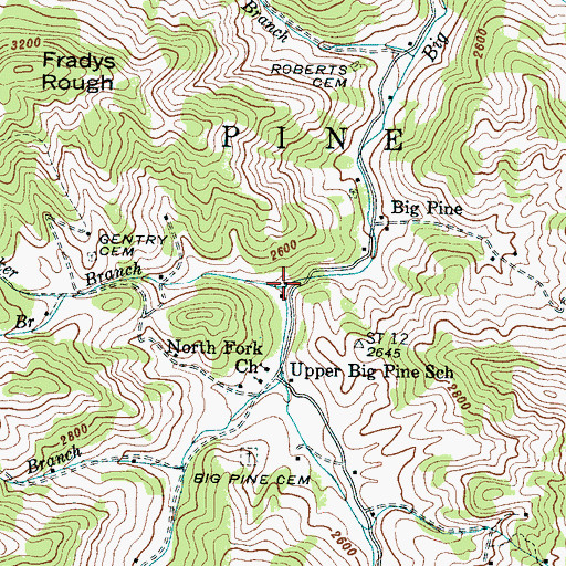 Topographic Map of Baker Branch, NC