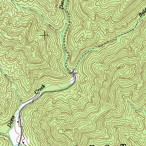 Topographic Map of Bald Creek, NC