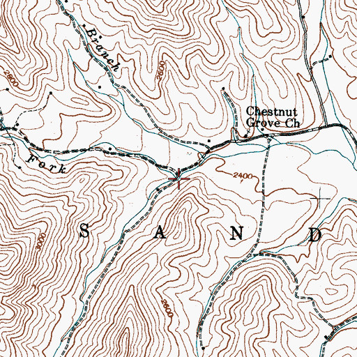 Topographic Map of Bald Fork, NC