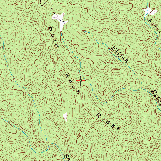 Topographic Map of Bald Knob Ridge, NC