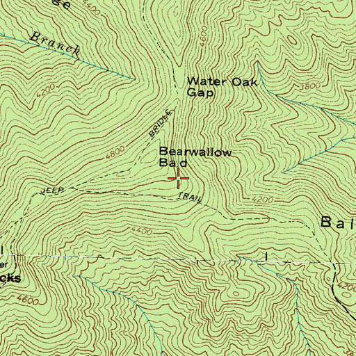 Topographic Map of Bald Ridge, NC