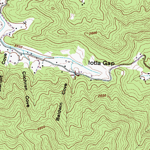 Topographic Map of Baldwin Cove, NC