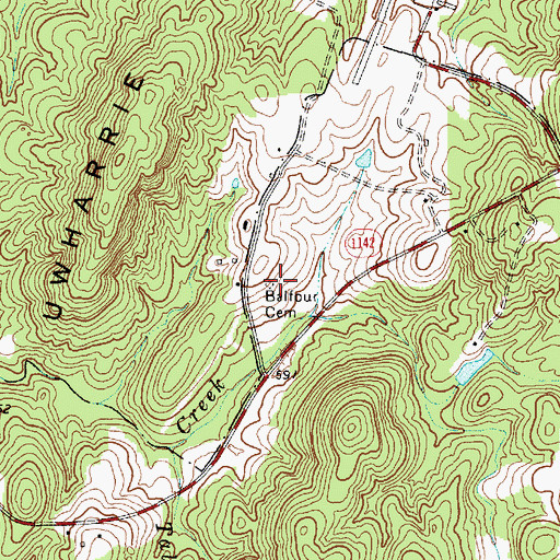Topographic Map of Balfour Cemetery, NC