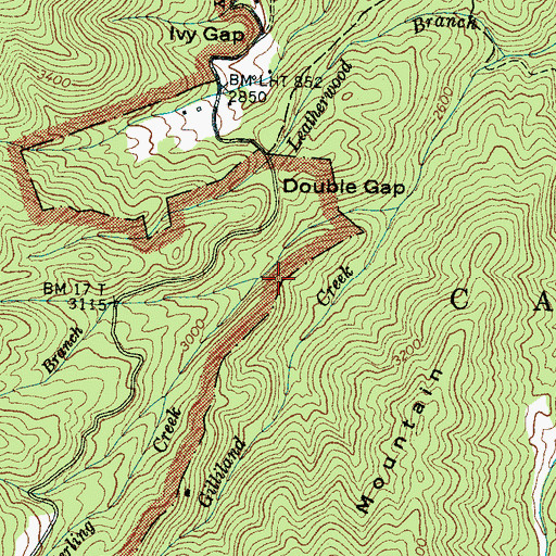 Topographic Map of Ball Branch, NC