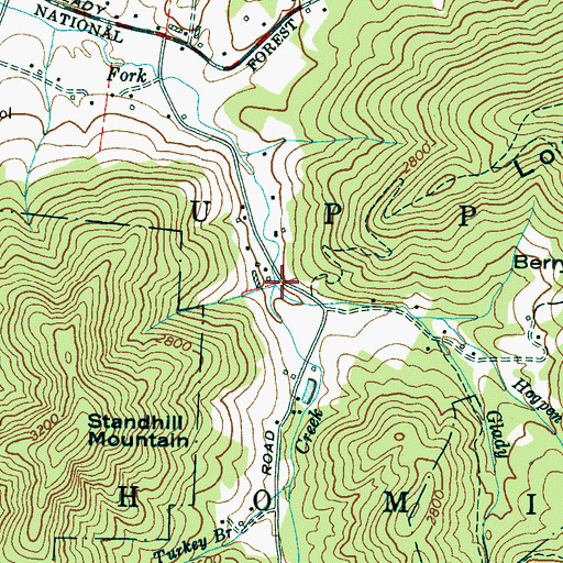 Topographic Map of Ballard Creek, NC