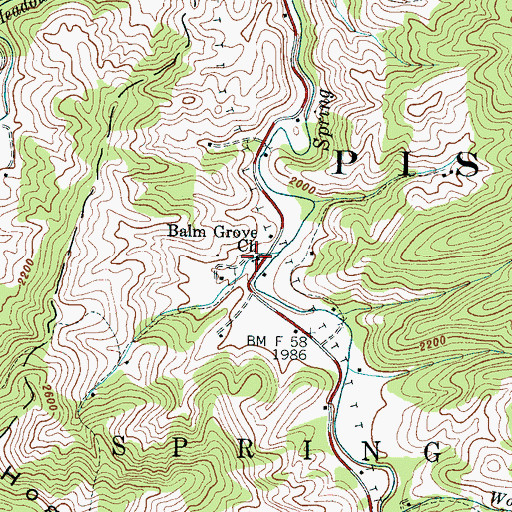 Topographic Map of Balm Grove Church, NC