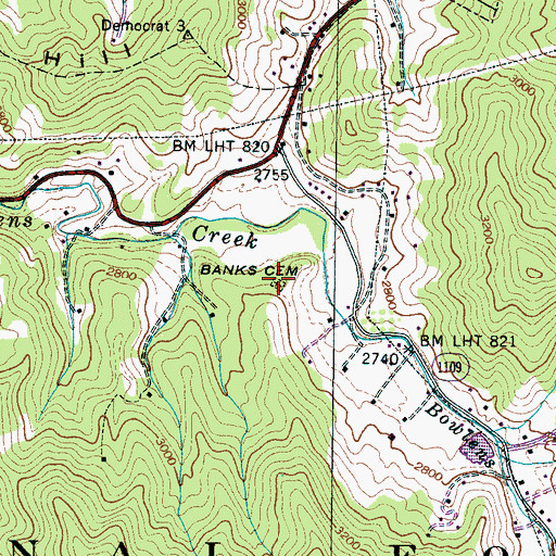 Topographic Map of Banks Cemetery, NC