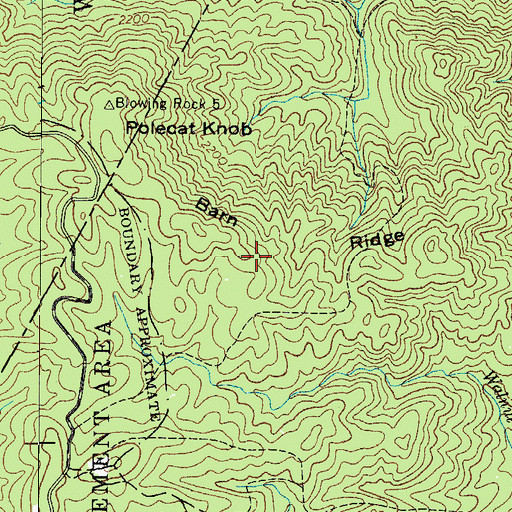 Topographic Map of Barn Ridge, NC