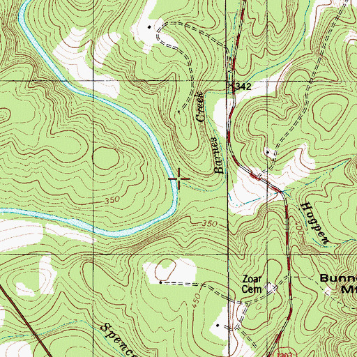 Topographic Map of Barnes Creek, NC
