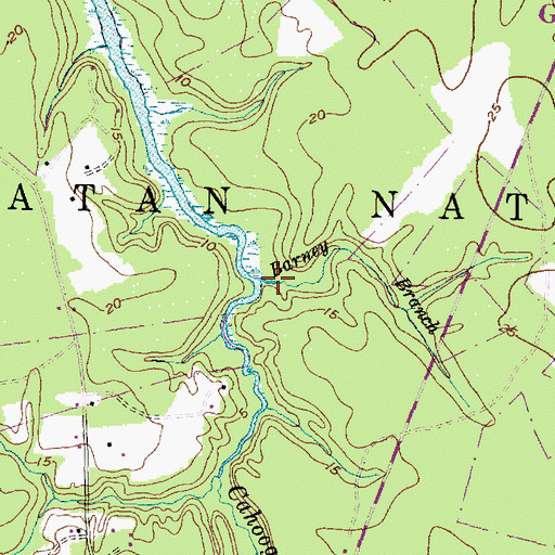 Topographic Map of Barney Branch, NC