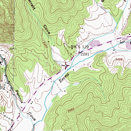 Topographic Map of Barrett Cove, NC