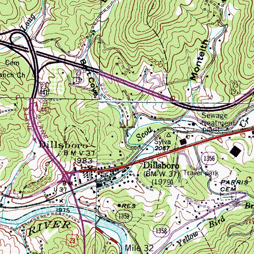 Topographic Map of Bart Cove, NC