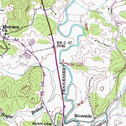 Topographic Map of Bates Branch, NC
