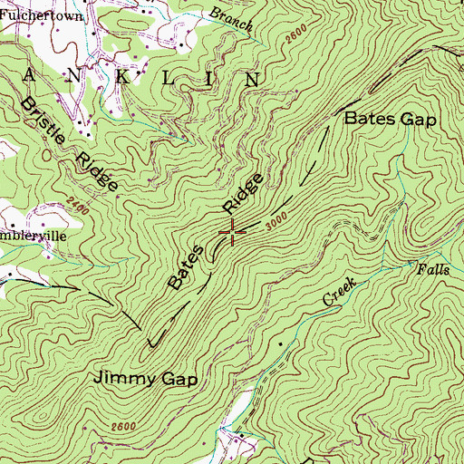 Topographic Map of Bates Ridge, NC