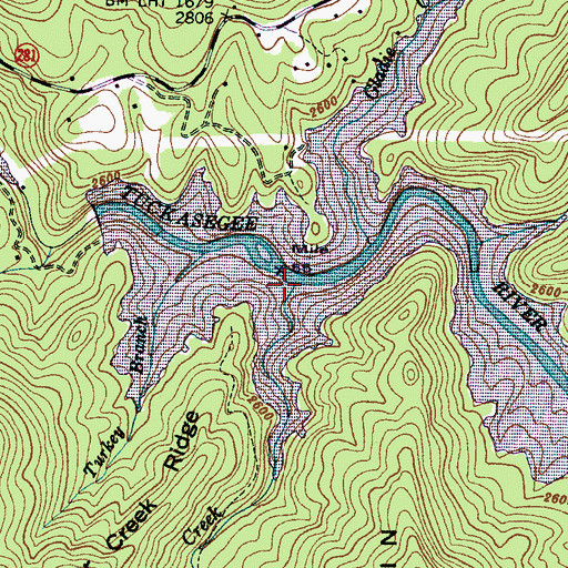 Topographic Map of Bear Creek, NC
