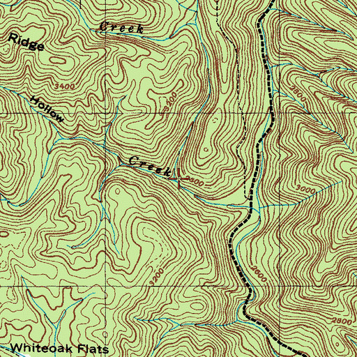 Topographic Map of Bear Creek, NC