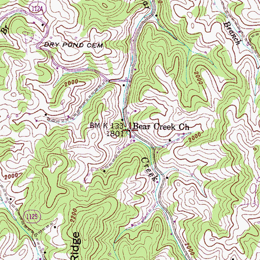Topographic Map of Bear Creek Church, NC