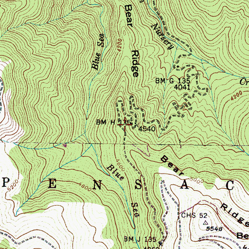 Topographic Map of Bear Ridge, NC
