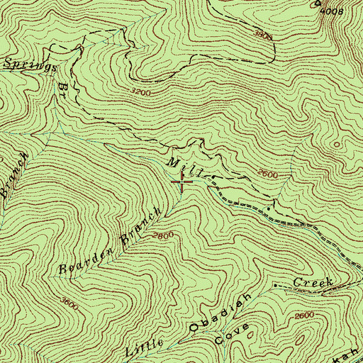 Topographic Map of Bearden Branch, NC