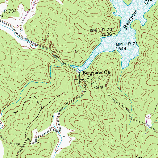 Topographic Map of Bearpaw Church, NC