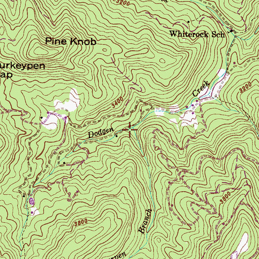 Topographic Map of Bearpen Branch, NC